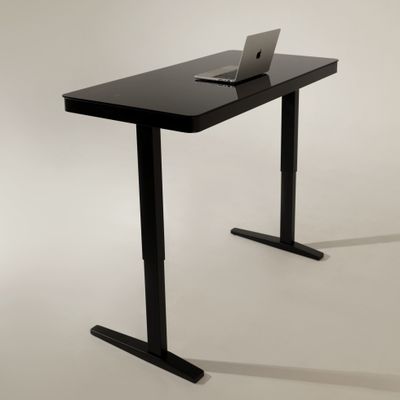 Умный стол 140×70 чёрный | закалённое стекло