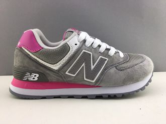 New balance 574 Серо-Розовые/ЗАМША женские (36-41) АРТ. S224