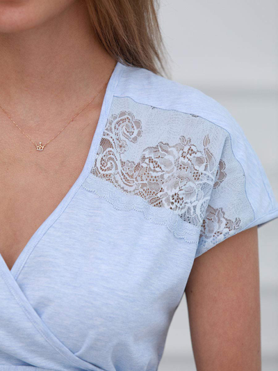 Халат ФЭСТ 08402 голубой меланж