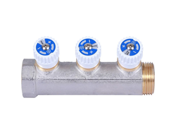 Коллектор STOUT распределительный 1", 3 отвода 1/2" плоское уплотнение (Арт. SMB 6852 011203)