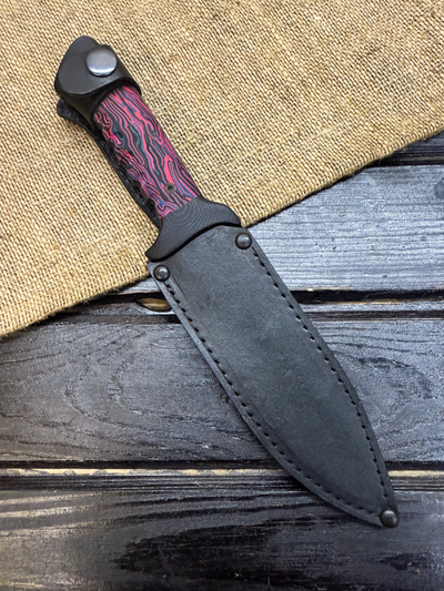 Подарочный нож 6Х9С сталь VG-10, рукоять комбинированная G10 и микарта фиолетовая