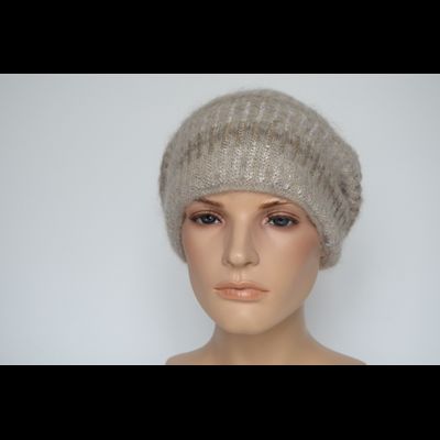 Бежевый женский берет со стразами Vizio Италия 8007 В