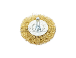 Щетка для дрели плоская 60 мм, со шпилькой, латунированная проволока d=0.3мм, 4500 об/мин ARNEZI R8041060