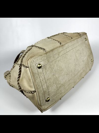 Женская сумка из натуральной винтажной кожи Vera Pelle цвет светло-бежевый арт.025890