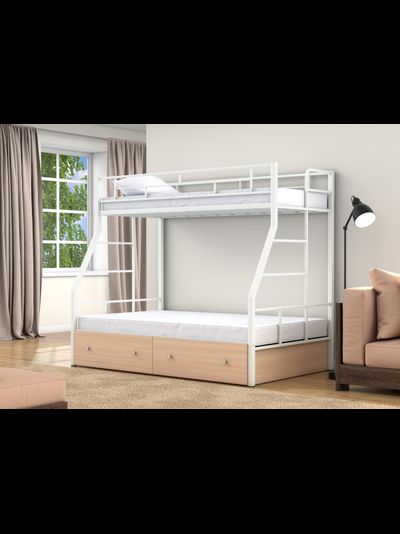 Двухъярусная кровать Раута Твист белая