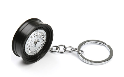 Брелок «Диск D-8» металл, хром/чёрный