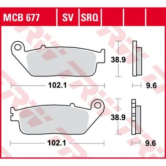 Тормозные колодки передние TRW MCB677SV для Honda (Sinter Street SV) 06455-MJE-D01, 06455-MGS-D31, 06455-MGS-D32