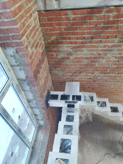 мк №34. металлический каркас лестницы. моно-косоур. лазерная резка