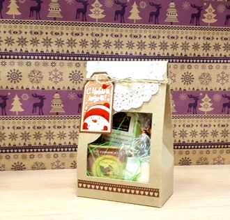 Подарочный набор в малой коробке с окошком "Снегирь на ветке-5"