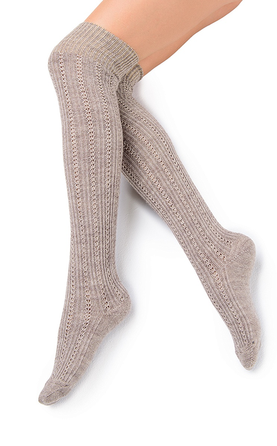 Гольфины женские шерстяные MiNiMi Jacquard var. 2 - 480 бежевый меланж