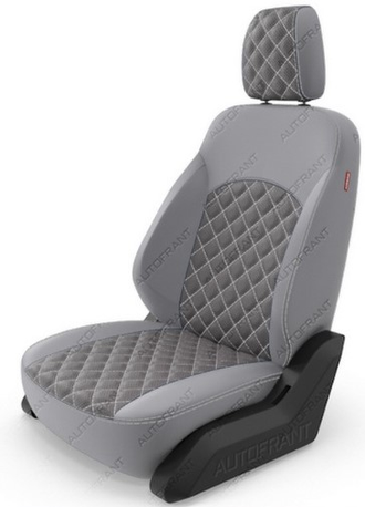 Чехлы "Автофрант" из экокожи  [ромб до середины 3D]