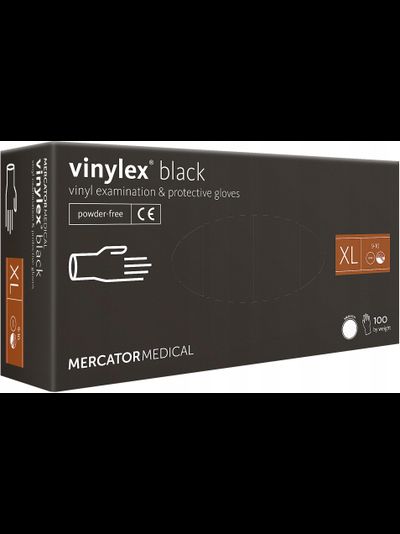 Нитриловые неопудренные текстурированные перчатки nitrylex PF (цвет черный),размер XL (100 шт/уп.)