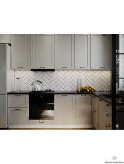 Скандия Атласный серый кухня модульная с фасадами из МДФ