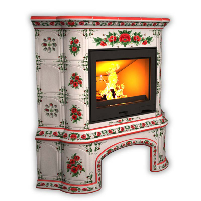 Изразцовый камин КимрПечь Прованс с дровником