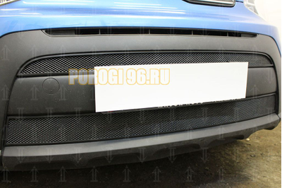 Защита радиатора Kia Soul 2017-2019 (2 части) black