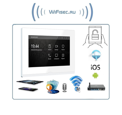Novicam IMPULSE 7 IP WIFI WHITE - IP видеодомофон с сенсорным дисплеем 7", c переадресацией на смартфон с DVR (Smart Life/Tuya Smart)
