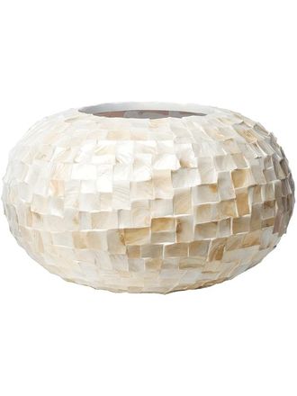 Кашпо Baq Design Oceana pearl globe white (90 см) с отделкой раковинами устриц