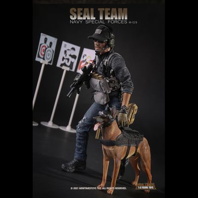 Американский морской котик с собакой - КОЛЛЕКЦИОННАЯ ФИГУРКА 1/6 SEAL TEAM NAVY SPECIAL FORCES (M029) - MINITIMES