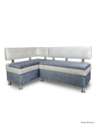 Кухонный угловой диван "Форум-4", Серый/Слоновая кость Левый