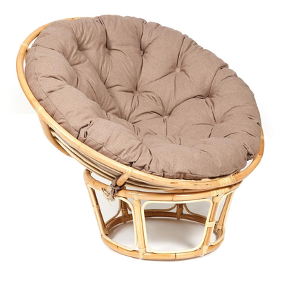 КРЕСЛО PAPASAN ECO P115-1/SP STD c подушкой, ремешками натуральный, экошерсть коричневый