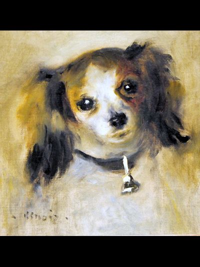 Купить греющую картину с фото голова щенка