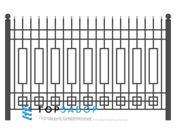 Секция забора из металла с элементами ковки KSZ15-38 купить со склада в Москве