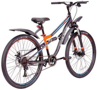 Подростковый велосипед RUSH HOUR FS 805 черно оранжевый, рама 14