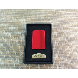 Зажигалка бензиновая Zorro зеркальная в упаковке красная