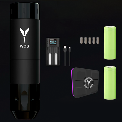 Беспроводная тату машинка WOS E70 Pro Adjustable Stroke 3.0-5.0mm Black