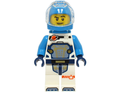 Astronaut - Male, White Spacesuit with Dark Azure Arms, Dark Azure Helmet, Trans-Clear Visor, Dark Azure Jet Pack, Stubble, n/a (cty1729)