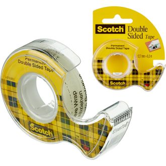 Клейкая лента канцелярская 3M SCOTCH 136D 12х6,3 двусторонняя