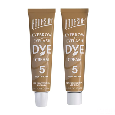 BRONSUN Крем-краска для бровей и ресниц BRC-0005, светло-коричневый №5, 15мл