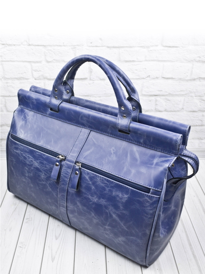 Кожаный саквояж Veano blue (арт. 4004-07)
