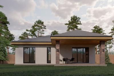 Одноэтажный дом с 3 спальнями 93.88м² с террасой 27.25м2 (S34)