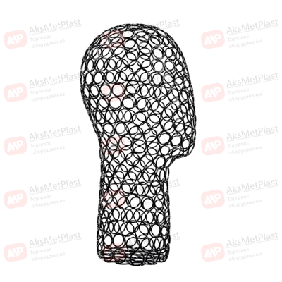 GM36 Манекен головы абстрактный металлический черный, h=330 мм, d=520 мм