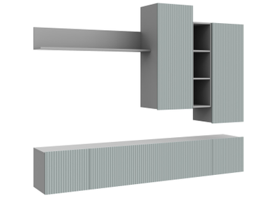 Сканди стенка МДФ НМ-001 Серый Шифер / Грин Грей Софт