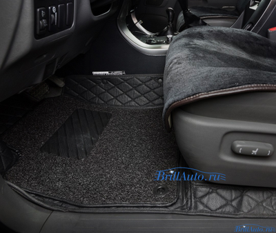 3D коврики в салон Toyota Land Cruiser Prado из экокожи