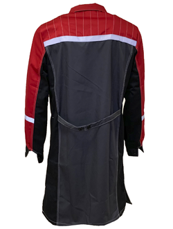 Халат ФОРМУЛА мужской, тк. смесовая 65%ПЭ + 35%ХБ, пл. 240 г/м2, ВО, цв. темно-серый/красный