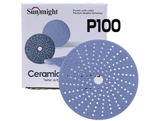 Шлифовальный круг SunMight CERAMIC L712T P100 225мм на липучке, 24 отв. арт. 78007