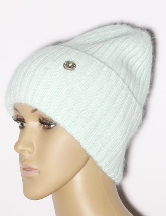 Шапка женская  "Резинка широкая Ангора" 11600  бирюзовая, бежевая, фисташка, ваниль, чёрная