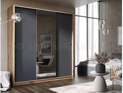 Шкаф-купе Альянс 1,5м с зеркалом, графит/крафт