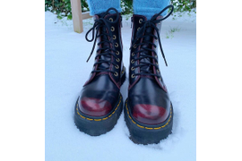 мартинсы милитари бордо на платформе 
