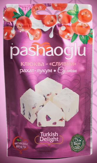 PASHAOGLU, Рахат-Лукум клюква-сливки, 150 ГР (Россия)