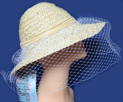 Итальянская шляпа с вуалью летняя