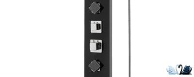 Душевая панель Creavit PT909, гидромассаж, термостекло черного цвета