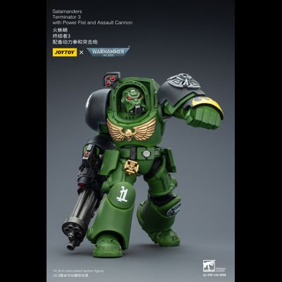 Терминатор Саламандр (Warhammer 40K) - КОЛЛЕКЦИОННАЯ ФИГУРКА 1/18 Salamanders Terminator with with Power Fist and Assault Cannon (JT03233) - JOYTOY