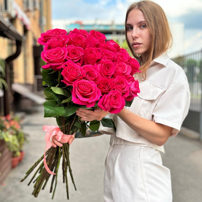 25 эквадорских роз 80 см "Pink Floyd"