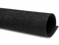 Фоамиран глитерный Premium, толщина 2 мм,  20*30 см, цвет черный (№1)