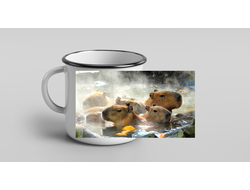 Кружка металлическая эмалированная Капибара, Kapibara-san №5