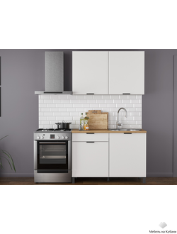 Венера (1200) МДФ кухонный гарнитур (МДФ с ПВХ белый матовый (гладкий)